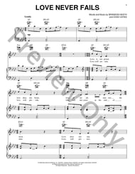 Love Never Fails piano sheet music cover
